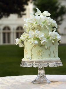 Freesia Pastel Green Gold Wedding Cake - via pinterest.com