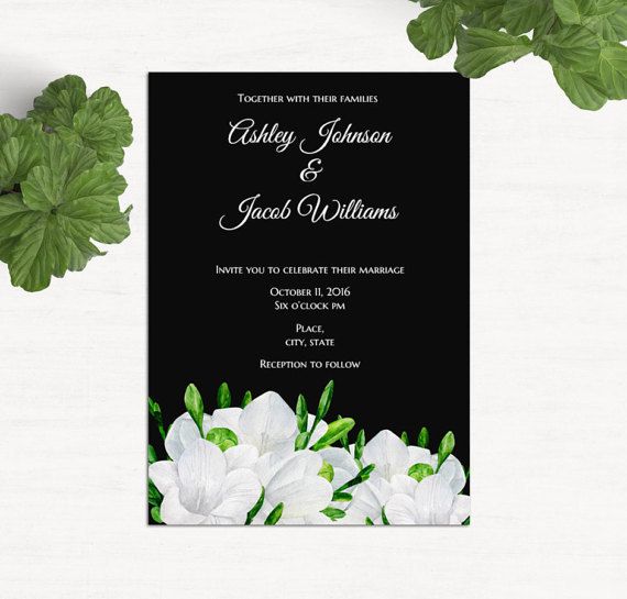 Freesia Wedding Invitation - via etsy.com 