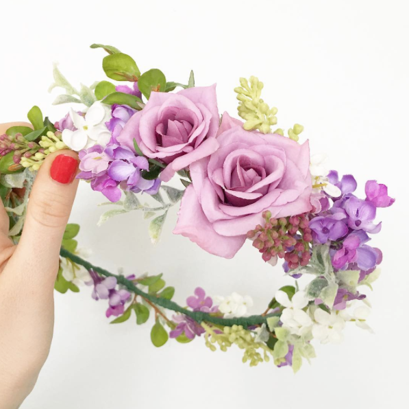 Purple Floral Crown - via crownsbychristy.com